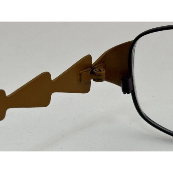 Fusion - 52-16-135 F144 C2 Brown Triangle Rectangle Glasses Frames - Picture 5 of 9